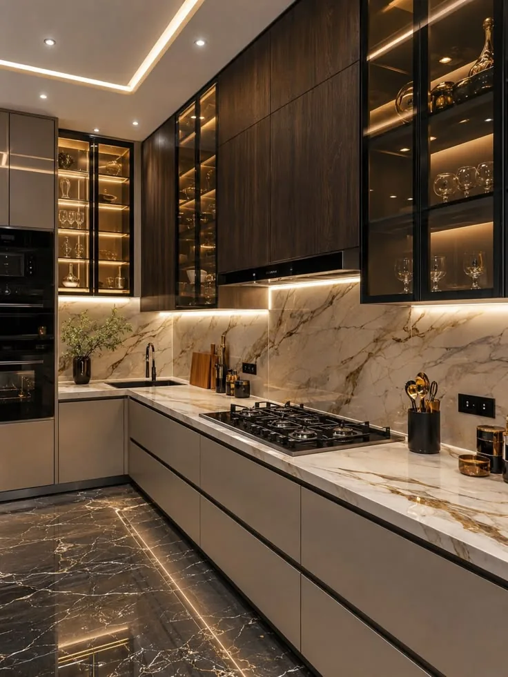Cuisine sur mesure avec plan de travail granit